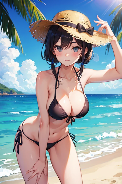 Sexy girl wearing a bikini in the beach