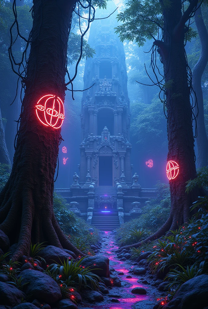 A high-resolution brightly lit photorealistic photograph of an ancient rain forest with criptic symbols of tribals and alienish paterns on the tree trunks glowing in uv colours cinematic cyberpunk uv lightings in the background ruins of broken ancient temples glowing in uv colours on the temple architecture smog and misty fog in the atmosphere broken ruins of ancient goddess skulptor glowing in uv colours The photograph is styled like a high-end lifestle magazine. The photograph has a light bright happy feel. Use a high-resolution 16k camera with a 2:3 aspect ratio, a raw style, and a quality setting of 2 to capture this vibrant scene
. 32k, full ultra hd, high resolution, photorealistic, natural lighting, ultra realistic photo, high quality, HDR, high resolution, smooth and delicate skin, noble and elegant, ultra-realistic photography vibe, shot with Canon camera, intricate details, 32k --ar 16:9 --s 750 --v 6.1