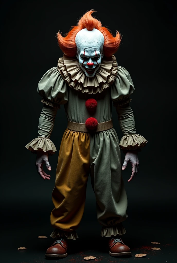 A clown other than penbemy wise with a black background