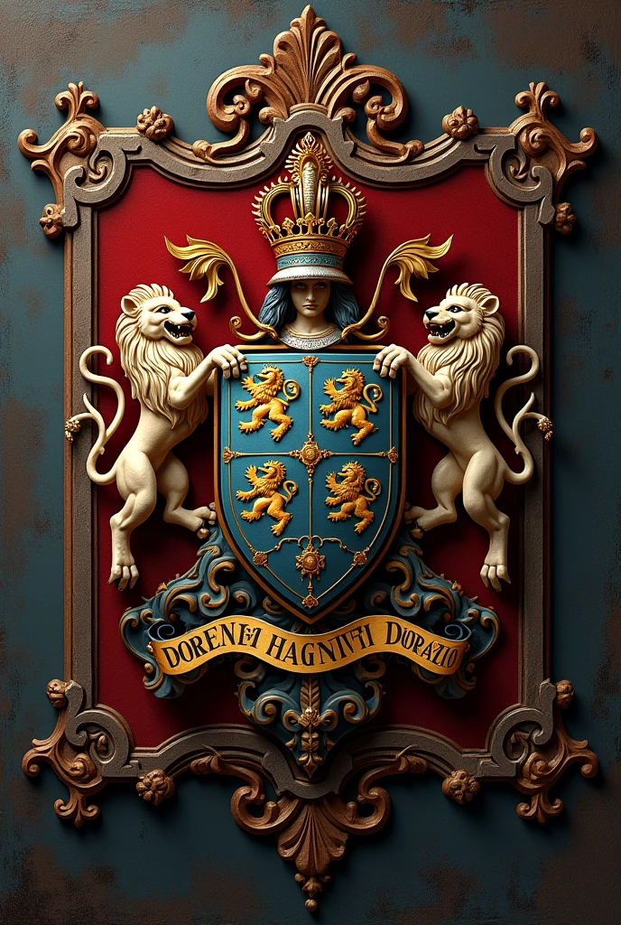 Make the coat of arms of the surname D'Orazio with the name D'Orazio in the traditional old coat of arms