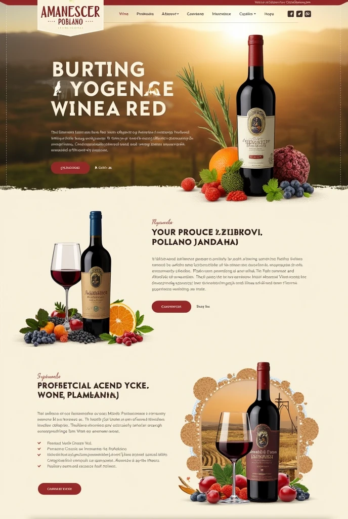 Make a website about the wine amanecer poblano that looks like a sales page