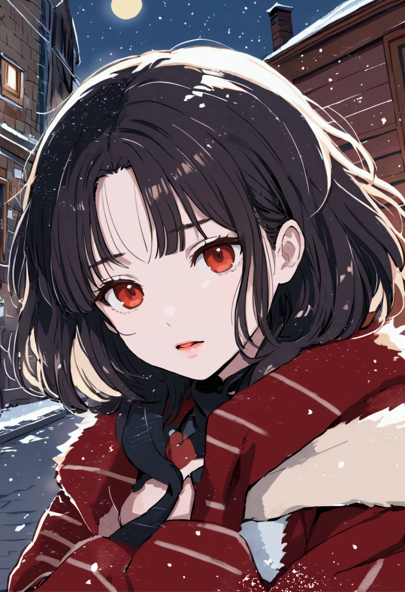 Kizi, medium hair, russet hair