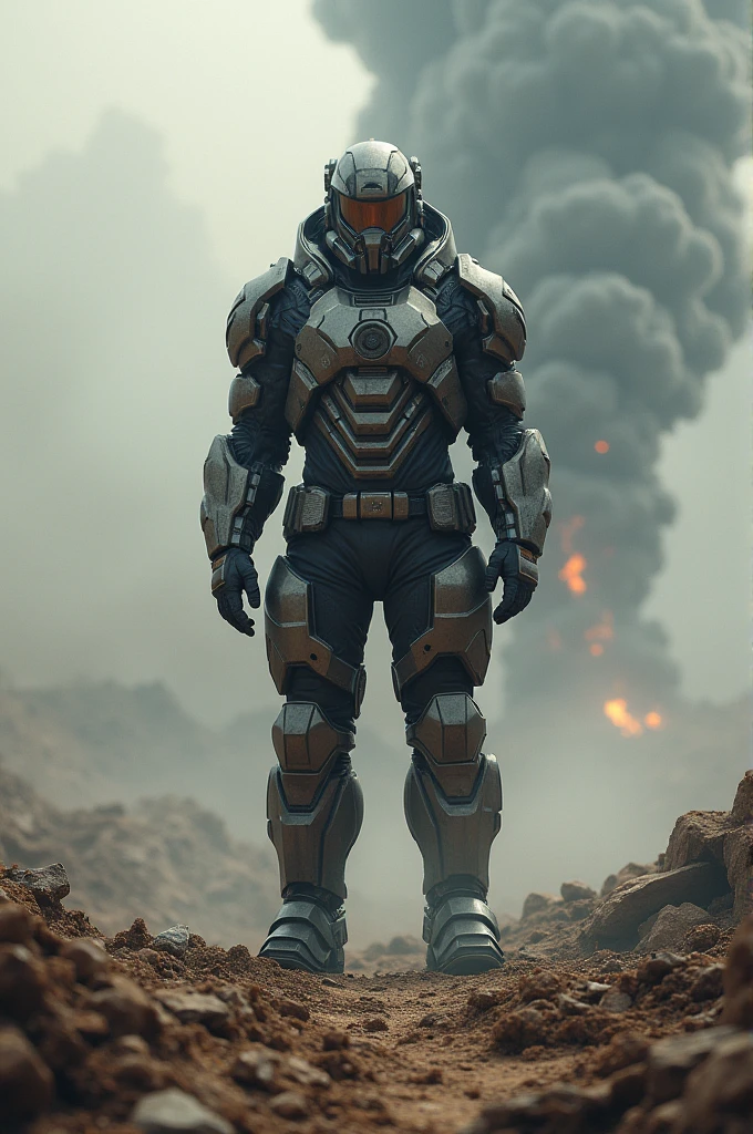 Desolate Earth、Burst smoke、Full Armor、Space warrior with a gun、male々Stand Up