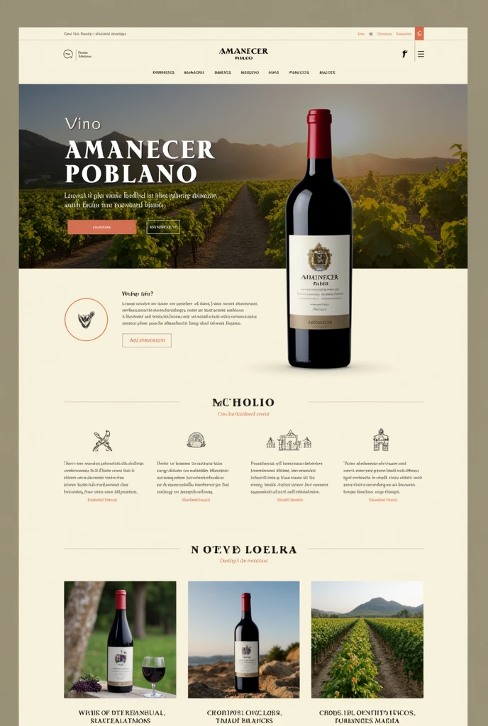 Make a website about the wine amanecer poblano that looks like a sales page. Make the language of the page in Spanish.
