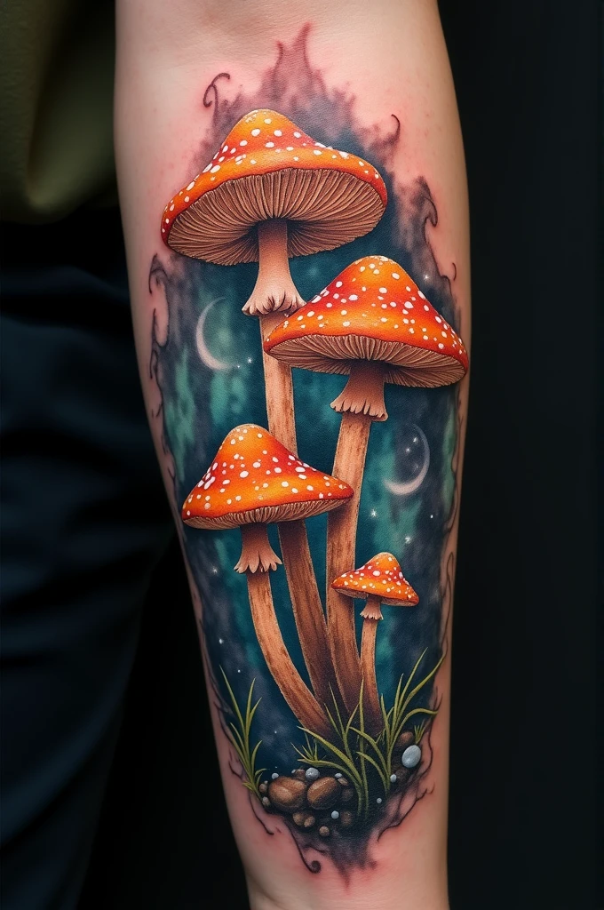 Mushroom tattoo for the arm