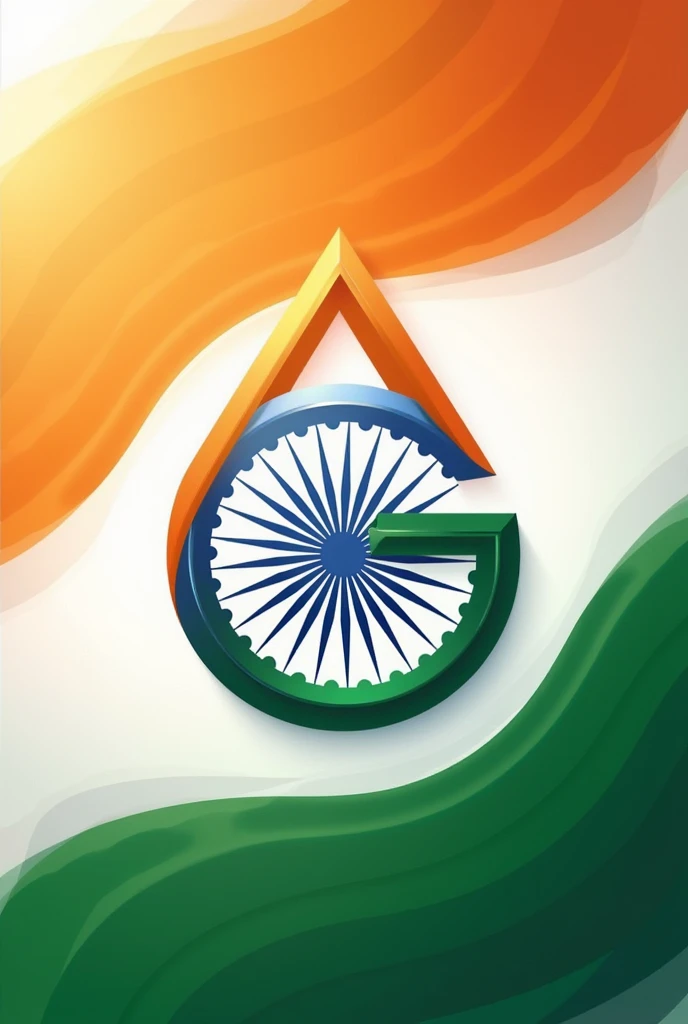 Create a logo wit A,G where a is under G means there will be later A and G word will around ,A like a circle and middline of A will be merge with G middle straight line and there will be combination for trial colour saffron white and green colour with Indian flag background and 15 August independence day occasion