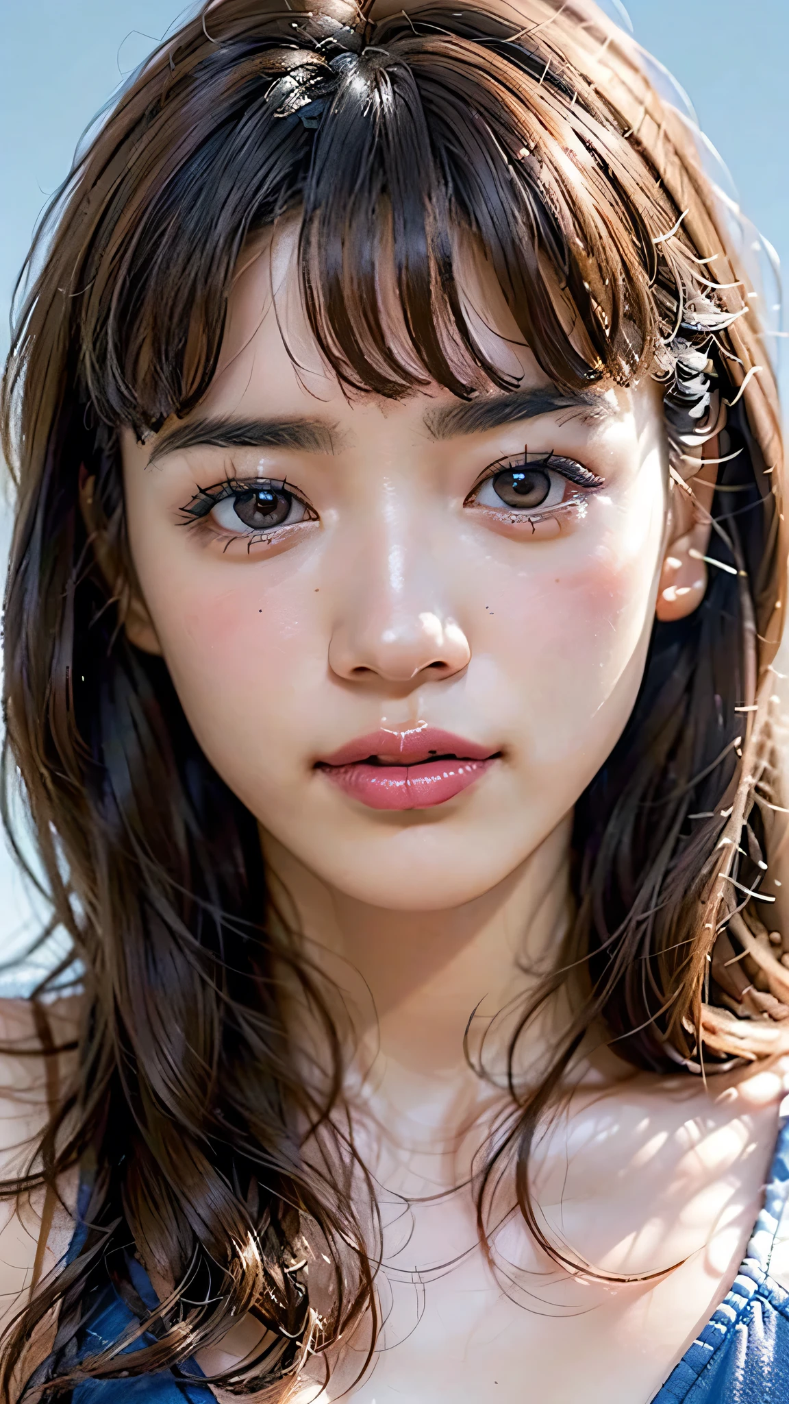 ashamed expression,pov, kiss, peck lips, round lips, thick lips, incoming kiss, outstretched arms, (8k, RAW Photos, Highest quality, High resolution:1.1), (Very Realistic:1.4), (Realistic, Realistic:1.3), pretty girl, (skinny:1.2), (pale skin:1.4), (blush:1.3)、With an embarrassed face, (big tits), (complete naked), pubic hair, (dripping love juice from pussy),