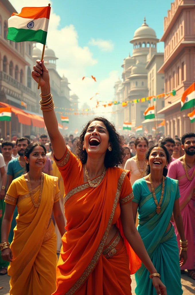 People celebrating Indian independence day 