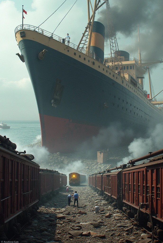 Train and ship accident 
