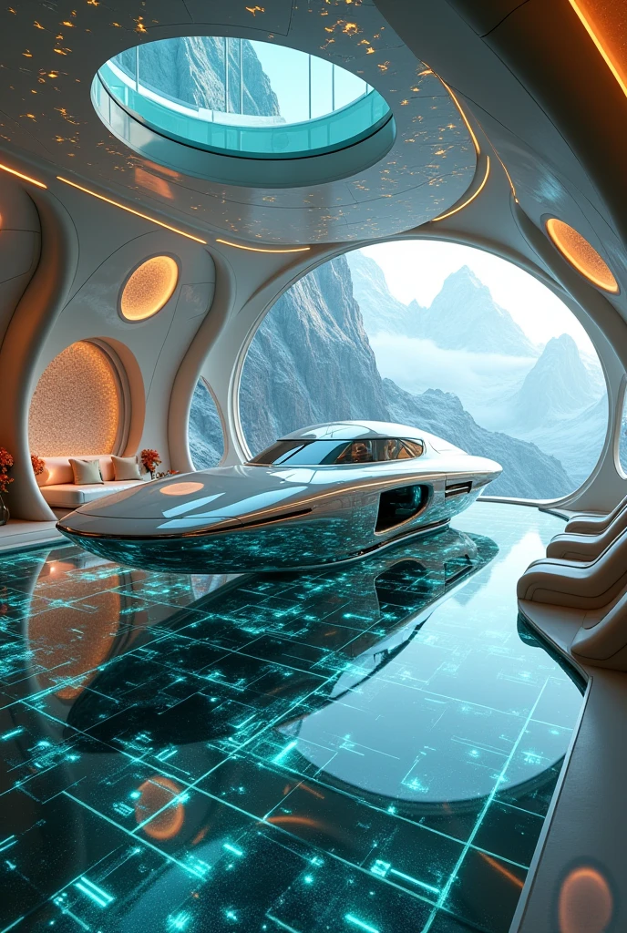 Spaceship、All-round glass、Window glass on the floor、Sense of luxury、noon