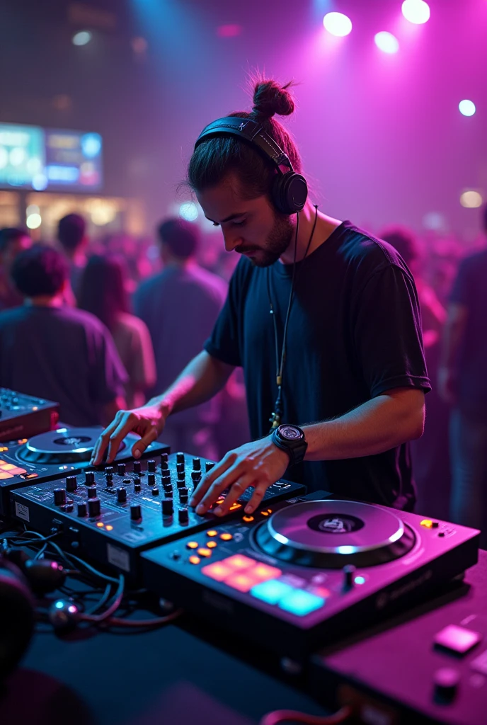 A DJ mixing music