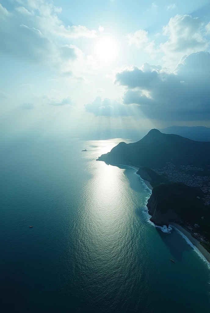 View of the sea from the sky