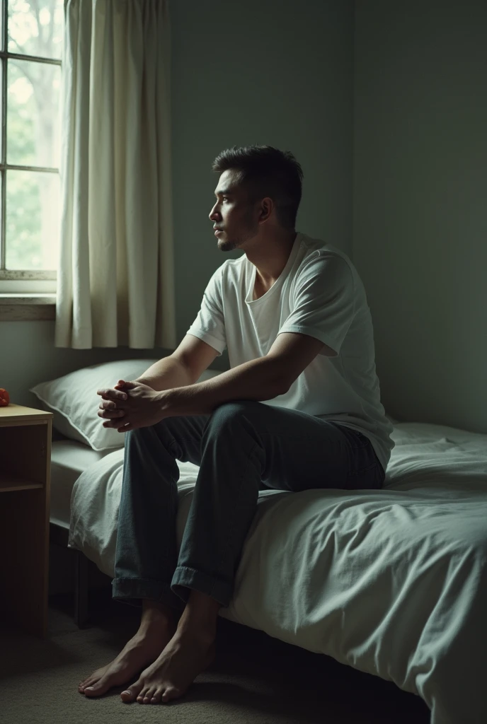 Man sitting on bed