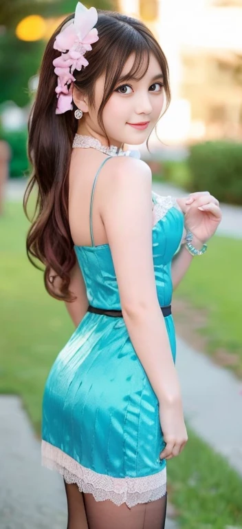 Beautiful, cute baby Face, russian lolita Girl, blue eyes, high ponytail hair, black hair, hair ornaments, wearing sexy pink mini kebaya dress, micro skirt, Rounded medium Breast, cleavage cutout, slightly Chubby , luxury necklace, White Skin, Smiling, bedroom Background, full body portrait, high heels, Perfect Potrait, Bokeh Effect, Look at Viewer, Armpit, Perfect Eye, Perfect Hand, Perfect Finger, Bracelet, Ring, ((adorable:1.2)), ((masterpiece:1.1)), ((bokeh:1.2)),two 18 year old tween girls trying on cute clothes, two close friends, colored hair, collar, skinny body, detailed pupils, beautiful face, perfect faces like young asian models, tattoo, touching each other, back straps, innocent expression, enticing, full body showing legs, garter with stockings, good lighting, high heels, cute glasses, kawai cosplay girls, strapped colored dresses with cutouts slits, bright playful, thin model, cute young teen girls. masterpiece, Highest quality, Realistic, Very detailed, Finer details, High resolution, 8k wallpaper, One beautiful woman, Wearing a lovely pink see-through bunny girl costume, Wearing a garter belt, Great hotel entrance, At night, Light brown messy hair, Perfect dynamic composition, Beautiful and beautiful eyes、Big earrings、Are standing、whole body ((Medium breasts, )), (Well-defined abs : 1.1), (Perfect body : 1.1), full-length photo, (Ripped tube top:1.3), (Extremely detailed CG 8k wallpaper), (Extremely delicate and beautiful), (masterpiece), (best quality:1.0), Delicate skin, Extremely detailed two 18 year old tween girls trying on cute clothes, two close friends, colored hair, collar, skinny body, detailed pupils, beautiful face, perfect faces like young asian models, tattoo, touching each other, back straps, innocent expression, enticing, full body showing legs, garter with stockings, good lighting, high heels, cute glasses, kawai cosplay girls, strapped colored dresses with cutouts slits, bright playful, thin model, cute young teen girls