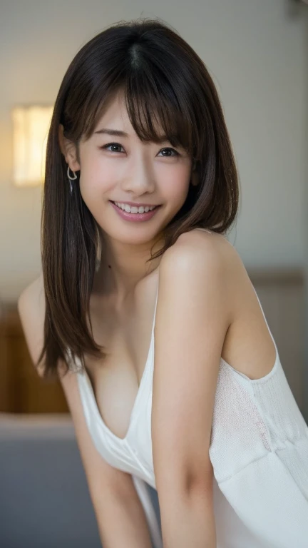 ((Highest quality, 8k,)), Browsing Caution, front, Heavy chest, charm, Accurate limbs, First Person View, (masterpiece:1.3), Realistic, photo-Realistic, RAW Photos, Beautifully detailed face, Pale skin, Detailed hair texture, Perfect body, Anatomically correct,Natural neck length, (Beautiful Hそしてs), (Fair skin:1.2), (Highest quality:1.4), finely,(Very beautiful facial details), (Big Breasts:1.0),フルnude、Fashion model posing、Whole Body Ezbian、nude、thin、Hip、thin脚、フルnude,Exposing the breasts、Portraiture,One Woman, (RAW Photos:1.2), Intensive、At the bed、Bright room、naked、Japanese、small、Areola、frontを向いて、Bright room、 (Photorealistic photography:1.4), (超Realisticな:1.4), (Realisticな:1.3), (softer lighting:1.05), (映画の照明Improvement of quality:0.9), topless、Underless、上半身naked、naked、, (Bright light:1.2), (Improvement of quality:1.4), (Highest qualityのリアルテクスチャスキン:1.4), Detailed eyes, finely描かれた顔, ( Joyful), (smile:1.1), (Enhances the beauty of skin texture.:1.1)、Stick your butt out、On all fours、Spread your legs、Spread your legs、Show me your crotch、
