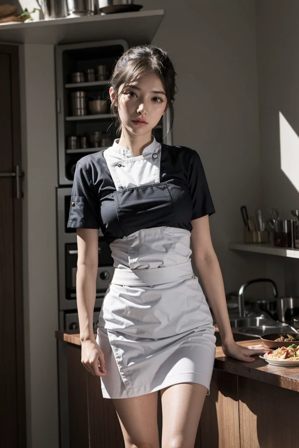Meilleure qualité, chef-d'œuvre, haute résolution, 8k, (Réaliste: 1.4), Ultra haute résolution, 1 fille, ultra détaillé, surréaliste, illustration CG très détaillée, art officiel, lumière cinématographique, réalité, belle jeune fille obèse, silhouette de femme obese, silhouette grosse et grasse, gros ventre mou et rond qui pend, obésité, vue complète, corps gras et enorme, (Commencer ci-dessous: 1.3), Pose, Longues jambes grasses sexy, confiant, belle sexy, crop top noir Manches Courtes, ventre visible qui sort, short court, Corps en forme de S, Hanches retournée, posant, différents points de vue
