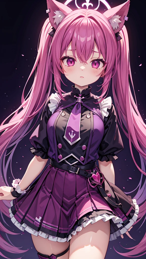 Too much exposure,Magical girl,Purple to red gradient hair color Red eyes,Twin tails,