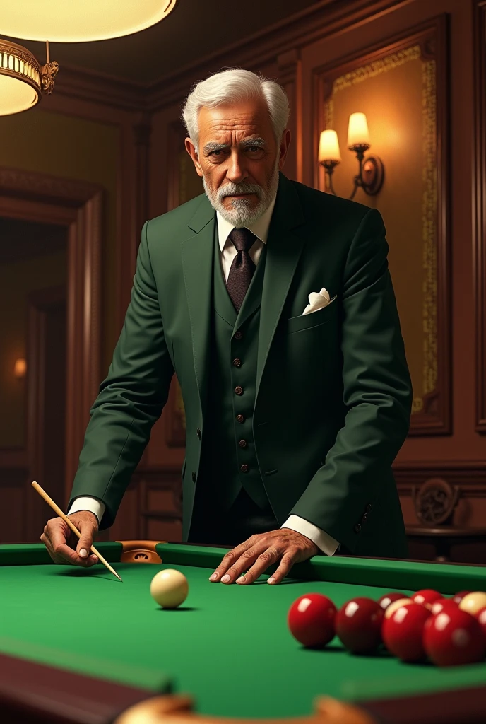 Quaid-e-azam the founder of Pakistan playing snooker