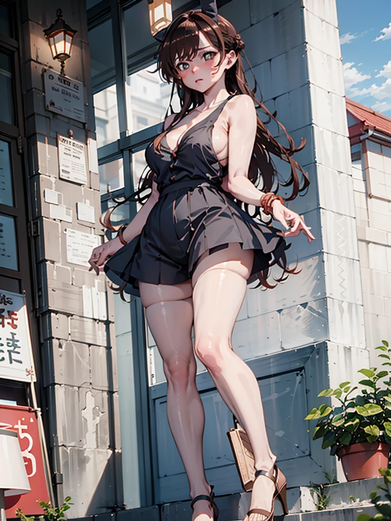 Chizuru Ichinose, leggings ,tank topSTANDING ViEW from below