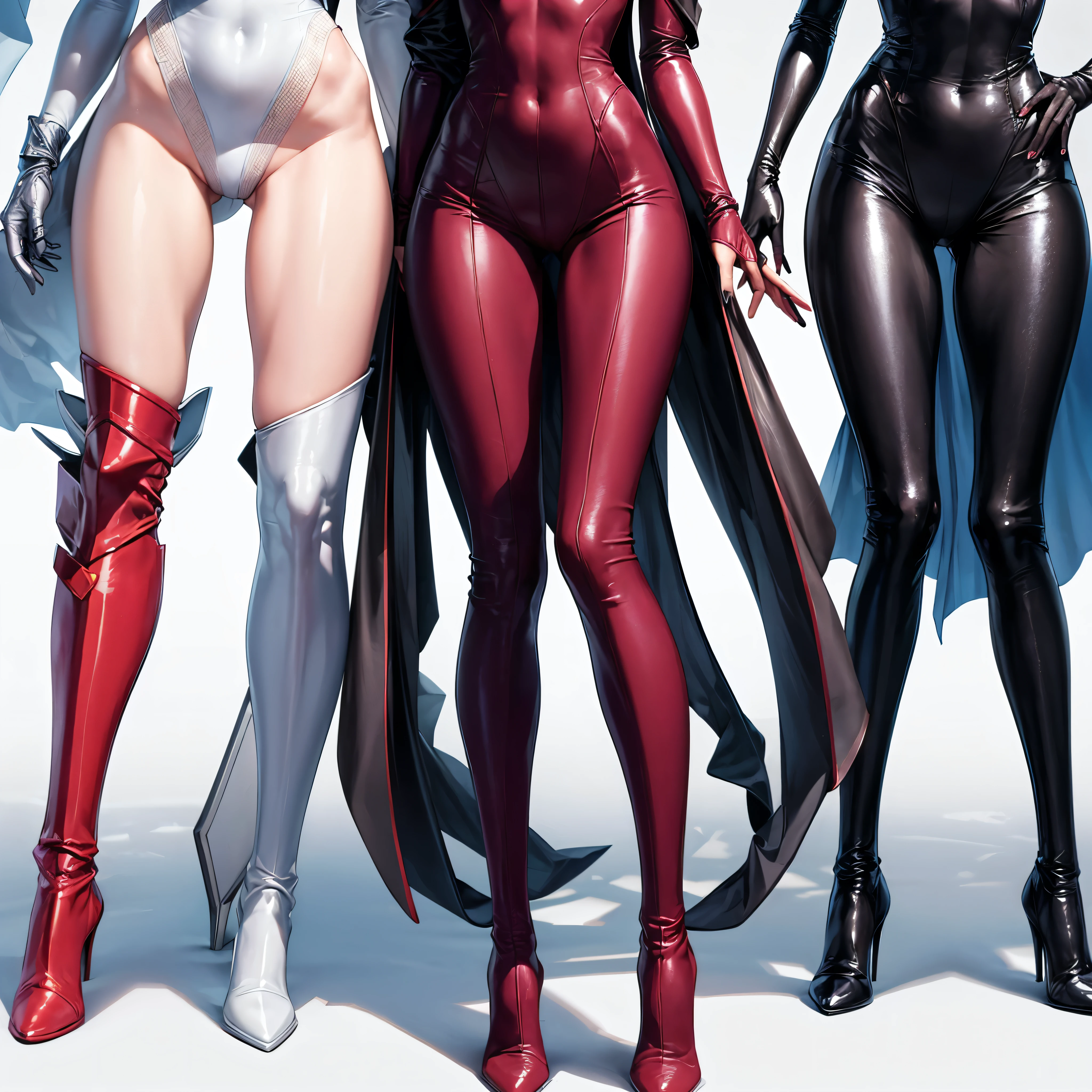 ((Biologically correct number of limbs)), Wearing stiletto-heeled over-the-knee boots:1.1, a beautiful girl, has a pair of legs , having normal legs, only lower body, best quality, leggings, foot close up view only