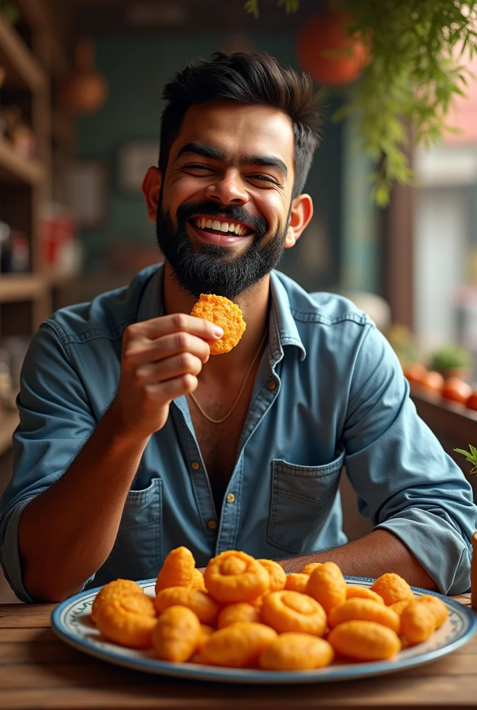 Virat kohli eating chkoli
