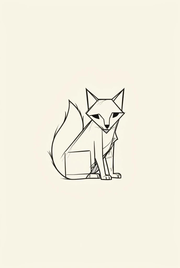 Draw a fox by straight lines