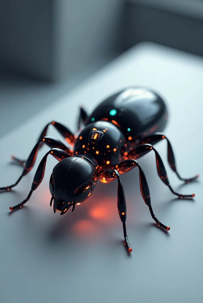 There will be a chip made of titanium and zirconium alloys that will be installed in the body to emit small doses of radiation directly into cancer cells.. The innovation is called OncoAnte, so there must be some similarity to an ant. Create the image of an external applicator made of polymers for this.