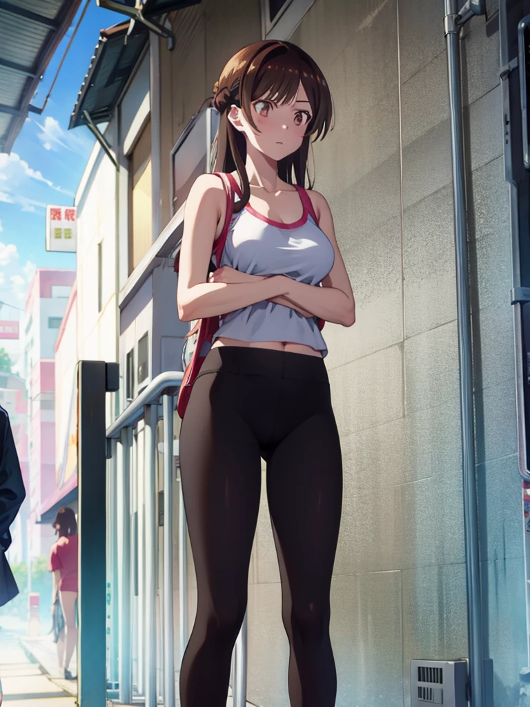 Chizuru Ichinose, leggings ,tank topSTANDING ViEW from below