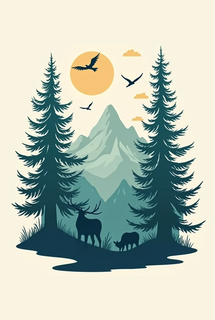 I WANT TO MAKE AN ILLUSTRATION DESIGN FOR MY OUTDOOR THEMED T-SHIRTS, I NEED SOME CONCEPTS THAT ONLY SHOW THE OUTLINE