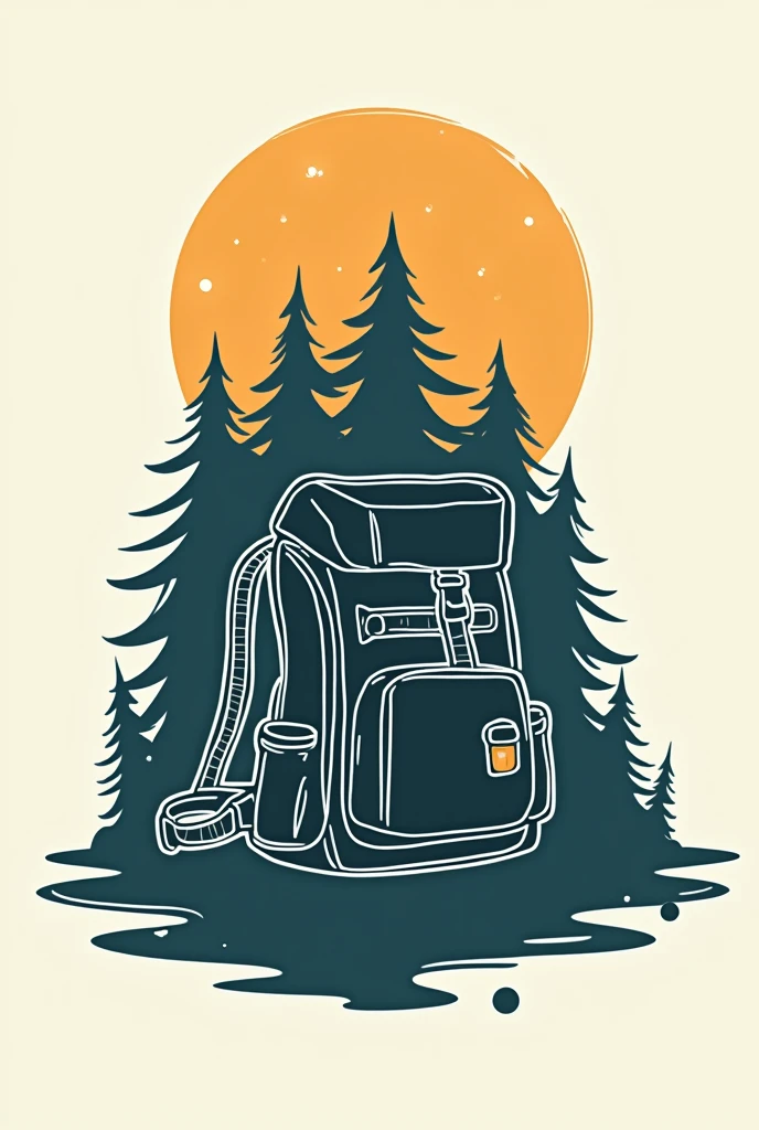 I WANT TO MAKE AN ILLUSTRATION DESIGN FOR MY OUTDOOR THEMED T-SHIRT, I NEED SOME CONCEPTS THAT ONLY SHOW THE OUTLINE IN ONE COLOR