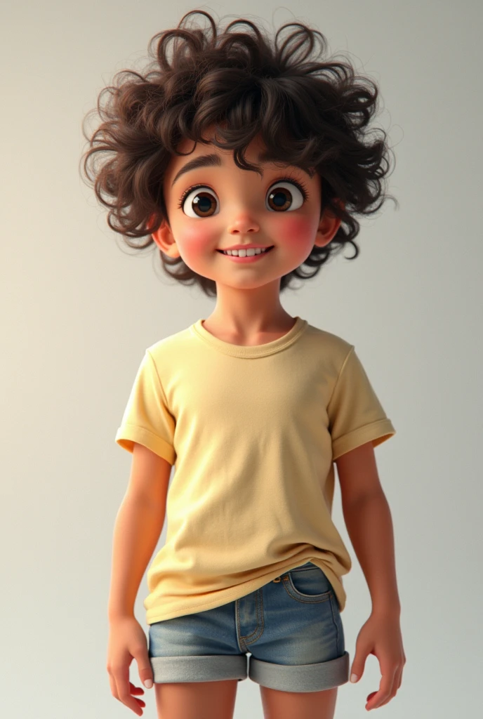 Height 180cm Asian Hair naturally curly Short sleeves and shorts