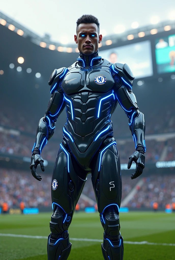 Change Cole Palmer of Chelsea FC to a cyborg