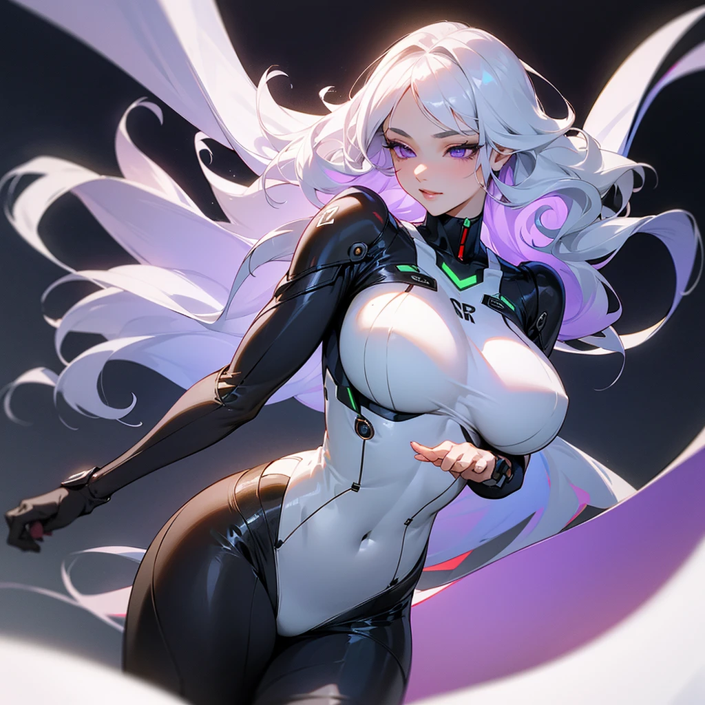 ((ultra quality)), ((masterpiece)), ((sensual)), ((Angelic beauty woman)), ((long white curly hair)), ((White hair)), ((White hair)), ((curly hair)), (beautiful face), (beautiful female lips), Enchanting ((Seductive facial expression)), looks at the camera with a slight smile, (White skin color), (White skin), glow on the body, ((detailed eyes)), ((Next to a huge black snake)), ((violet eyes)), (juicy female lips), (dark eyeliner), (beautiful female hands), ((thick body)), ideal female body, ((combat suit)), beautiful waist, beautiful big hips, big breasts, thick thighs, ((threatening and beautiful)) (), ((depth of field)), ((high quality clear image)), (delete details), ((High detail)), ((clear focus))