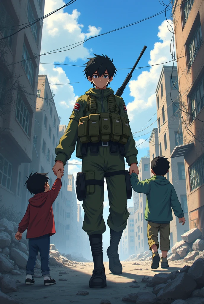 went to war、Helping the residents。Anime Face