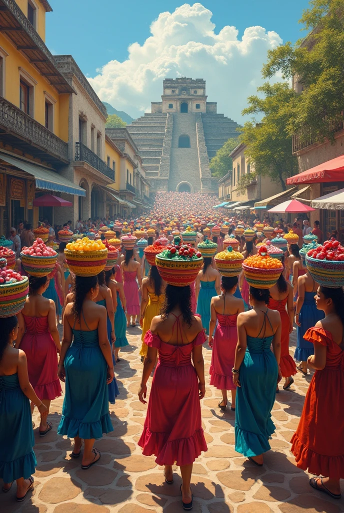 For the palenque, there would be 100 palenqueritas and 13 of them that do not have the punch bowl or whatever it is called that they carry on top and that are colored and the rest do not