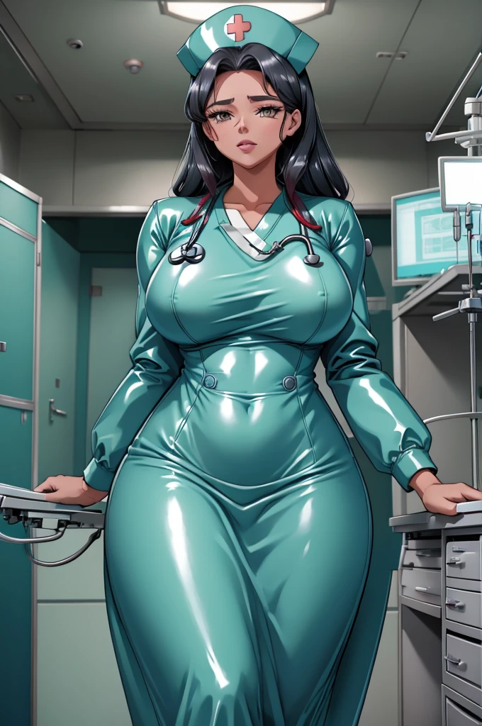 nurse uniform,hospital, latex nurse suit,nurses,busty,elbow gloves,labcoat,black hair woman,red eyes , gigantic ,medical instruments,asian nurse,two nurses,speculum,examination room,oversize ,big ass ,strap on, lay on table ,legs spreaded,giving birth,gyno chair , dentist,Milf,latex,white uniform,oversize breasts