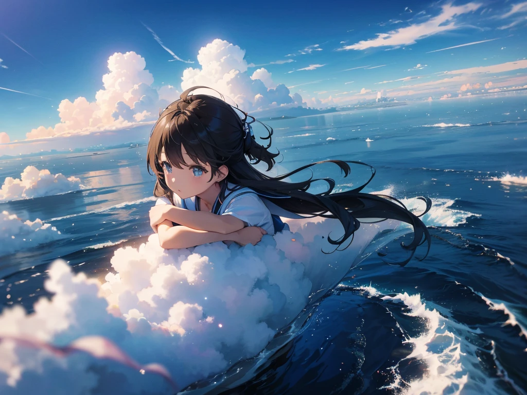 入道cloudの中に浮かぶ巨大な都市, cloudのsuperiorの町, Floating School City, you can see the horizon, There's a city below, Purple eyes, Blonde,score_9, score_8_superior, score_7_superior, score_6_superior, score_5_superior, masterpiece, Highest quality, Intricate details, Sharp focus, Super detailed, null, (null飛ぶ島:1.2), null, cloud, Fantasy Landscape,