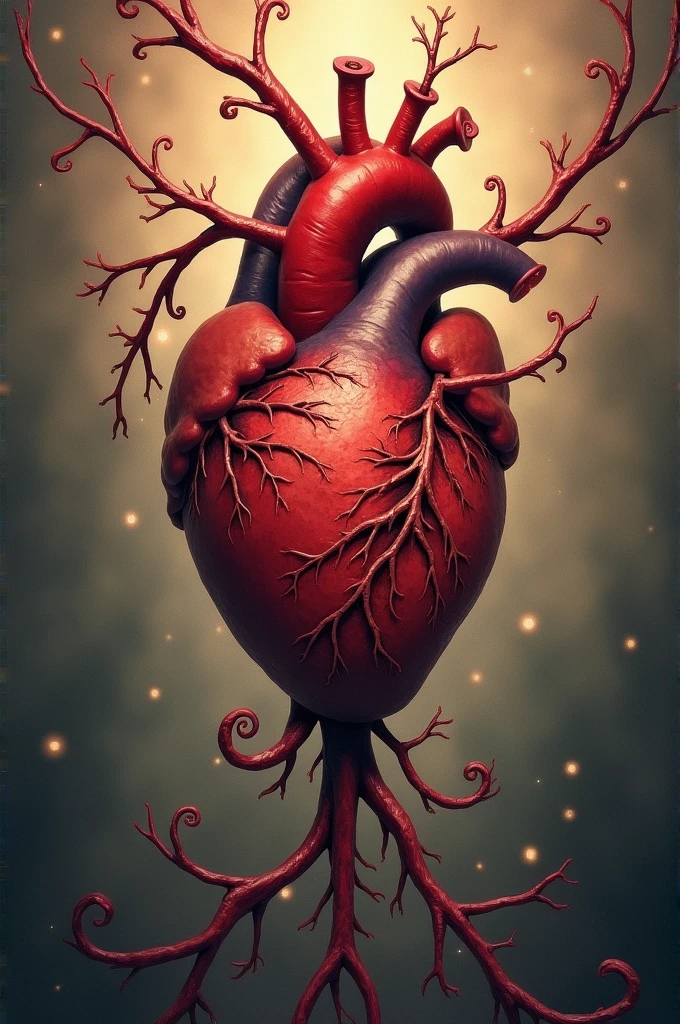 Heart with roots towards the womb