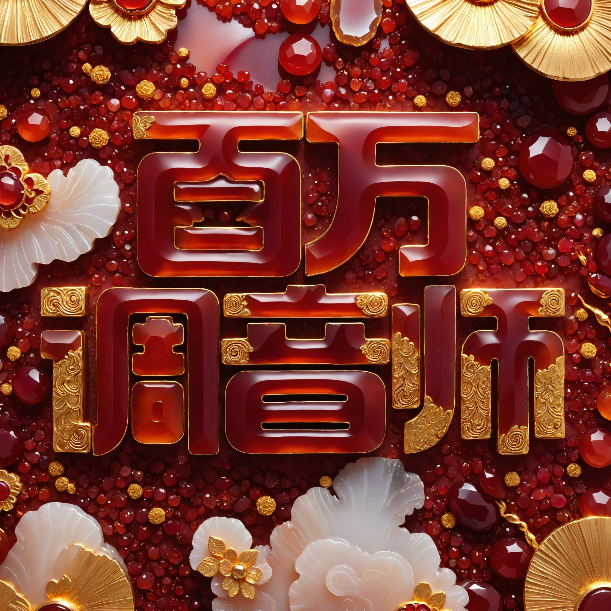 Red simple background,Red agate carving pattern,Chinese elements,gold,ruby
