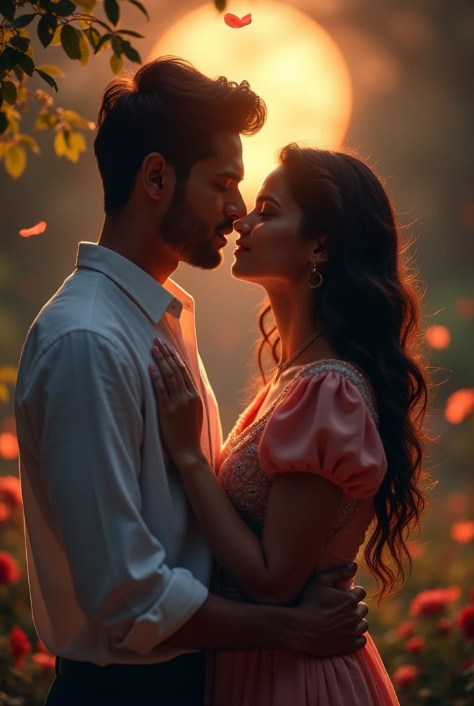 आप एक रोमांटिक कहानी लिख रहे हैं जिसमें दो कॉलेज के साथी, सविता और आरव, धीरे-धीरे दोस्ती से प्यार की ओर बढ़ते हैं। एक विशेष दिन, कॉलेज के वार्षिक उत्सव के बाद, आरव सविता को एक सुंदर बाग में ले जाता है, जहाँ चाँदनी रात और हल्की हवा के बीच वह अपने दिल की बात कहता है। कहानी में एक रोमांटिक मोड़ शामिल करें जब आरव सविता को अपने प्यार का इज़हार करता है और उनके बीच पहला किस होता है। कहानी में भावनात्मक गहराई और दृश्यात्मक विवरण को जोड़ें ताकि पाठक उस खास पल को महसूस कर सकें। 