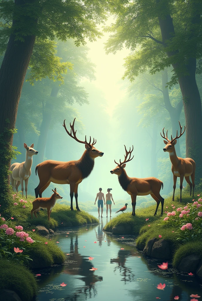 Humans and wild animals、In nature、coexisting peacefully、A place like heaven