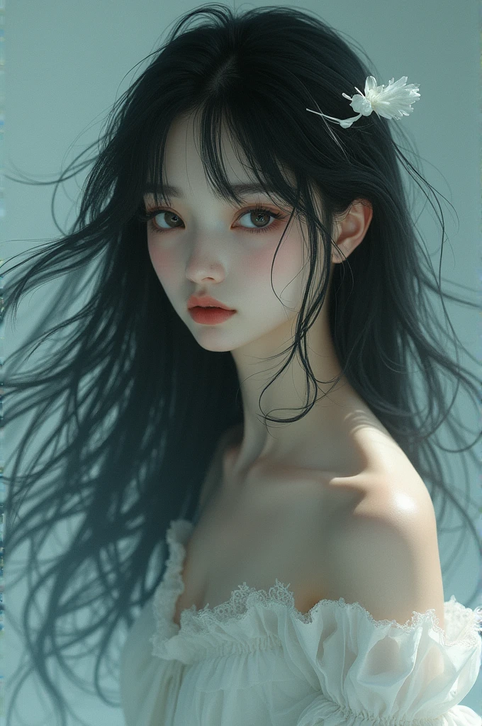 naked、high school girl、Black Hair、Japanese