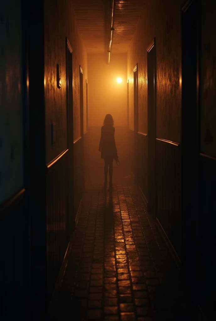 Back room horror atmosphere，Brown light，Deep无尽头的廊道，Deep，silence，Thriller