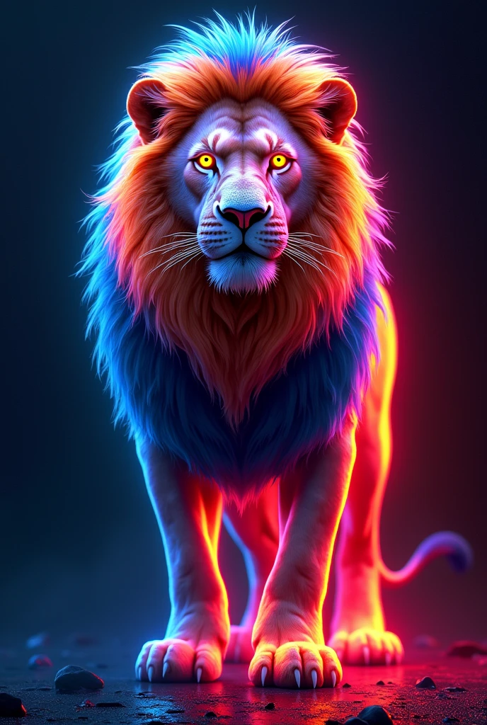 Neon Lion image indipendence tri color
with name shankar