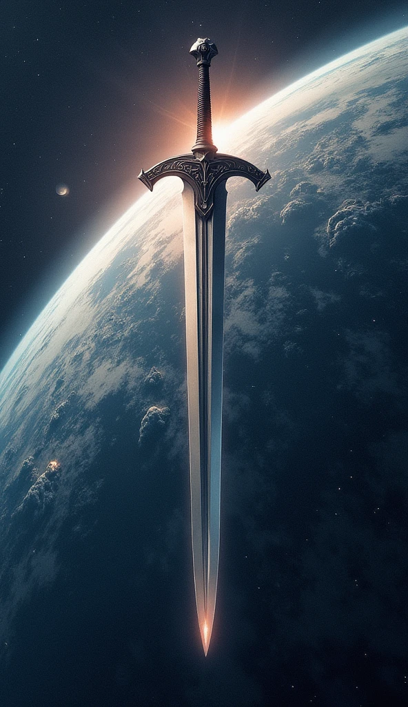 the earth, gigantic sword, from space, 