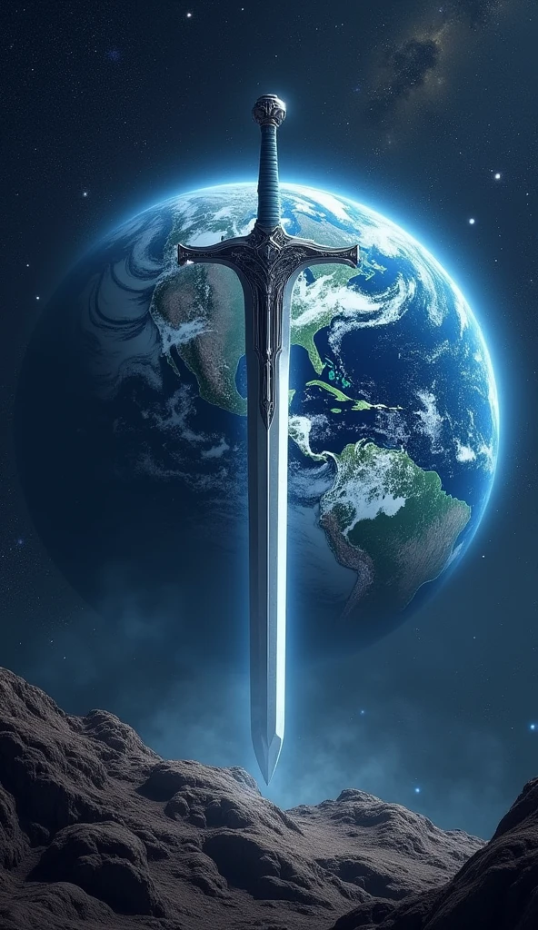 the earth, gigantic sword, from space,