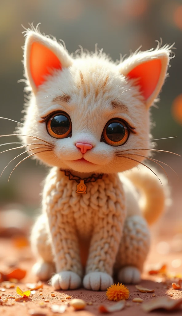 Cute knitted cat character, (very detailed, absolute resolution, best quality:1.3), 2.5D, delicate and dynamic, Graphic CG Digital Fantasy Art
