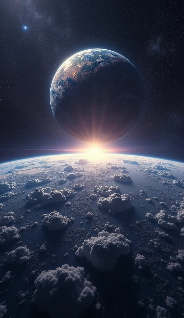 the earth, gigantic meteor, from space, 