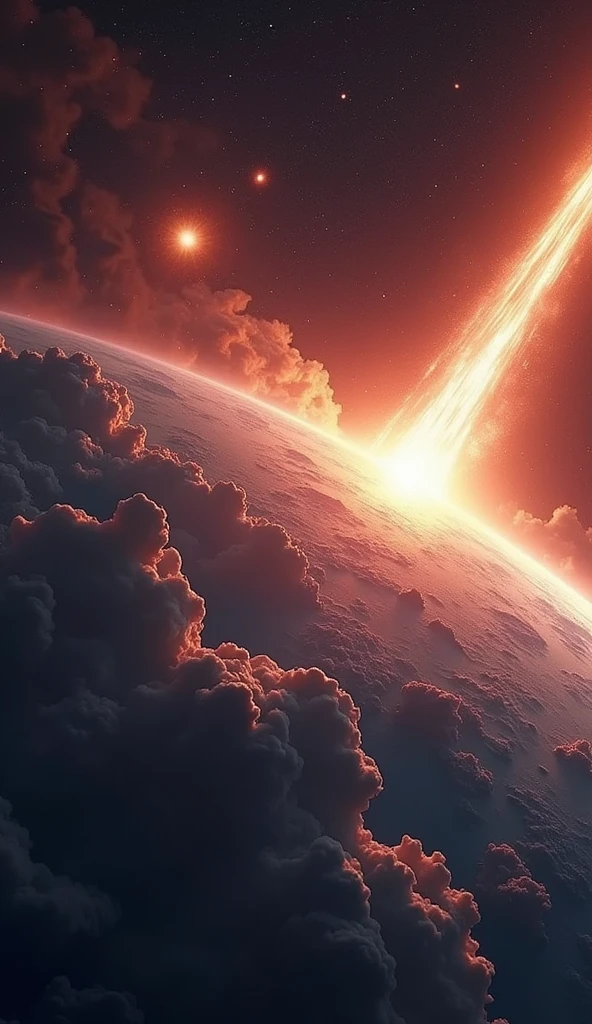 gigantic meteor, from space to the earth, impact, judgement day,