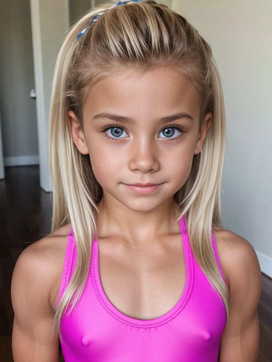  blonde children bodybuilding girl, gymnast